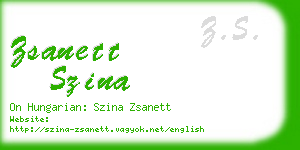 zsanett szina business card